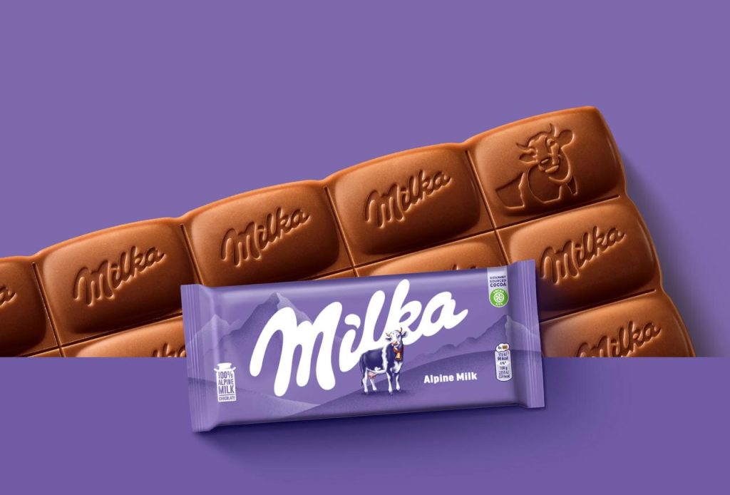 Milka chocolate packer at the factory in Bratislava (Slovakia)
